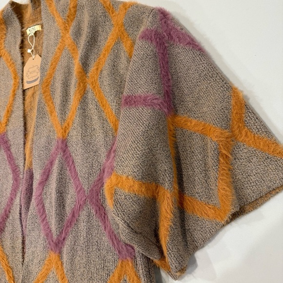 Kori America NWT Diamond Open Front Plush Cardigan Sweater Women’s M/L Coatigan - Picture 7 of 10